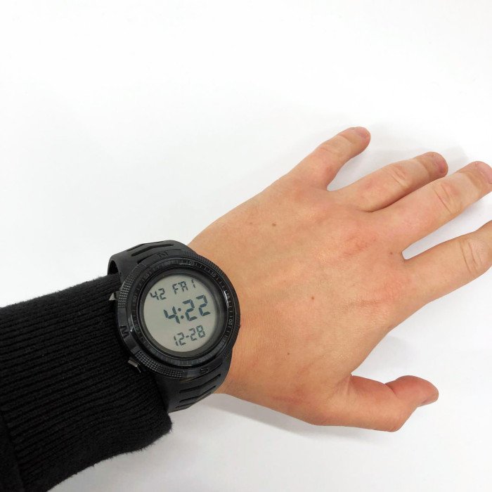 Годинник наручний чоловічий SKMEI 1632BKWT BLACK-WHITE, годинник для військовослужбовців. Колір: чорний