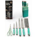 Набір ножів з нержавіючої сталі з основою Rainberg RB-2326 Green