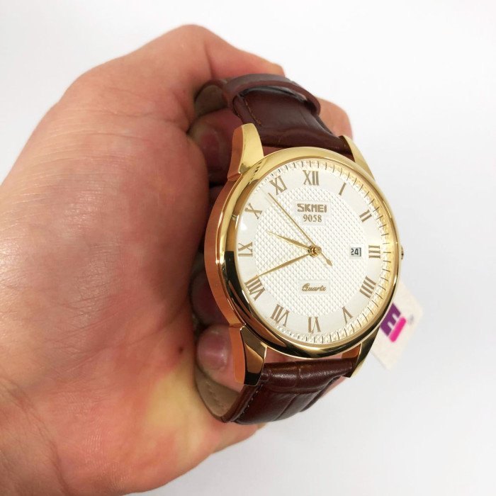 Годинник наручний чоловічий SKMEI 9058LGDWTBN-B, чоловічий круглий наручний годинник, якісний чоловічий годинник