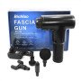 Акумуляторний масажер Fascial Gun KH-320 портативний ручний ударний м'язовий пістолет 4 насадки чорний