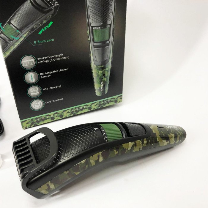 Універсальна акумуляторна машинка для стрижки волосся, бороди, вусів та тіла, зарядка від USB VGR-053