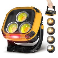 Прожектор ліхтар кемпінг W891-1-3COB(White+Yellow)+5SMD(Red) Power bank