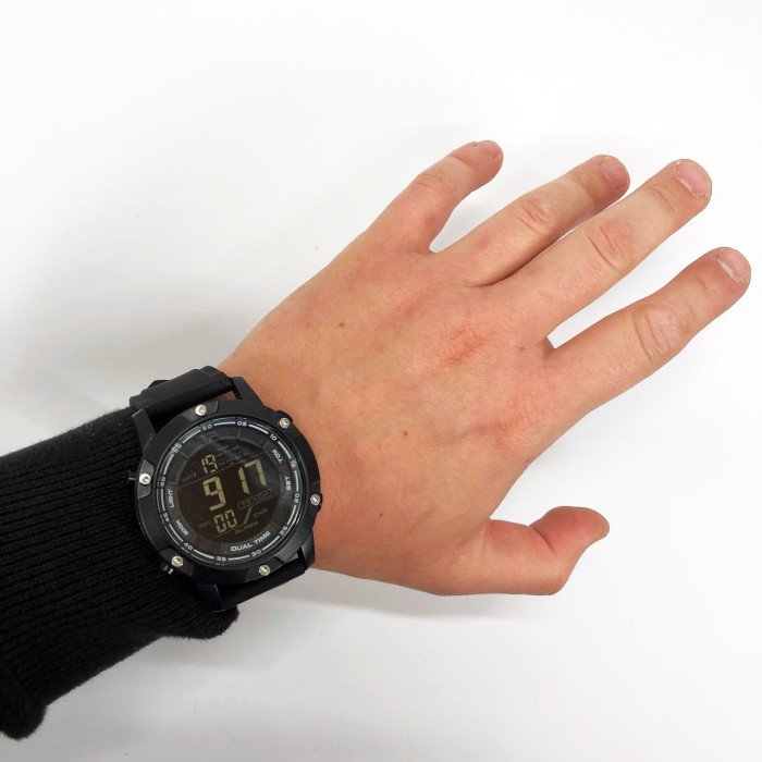 Годинник наручний чоловічий SKMEI 1762BK BLACK, Чоловічий армійський водостійкий тактичний годинник. Колір: чорний