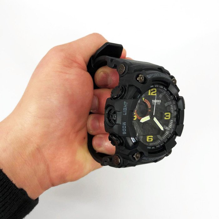 Годинник наручний чоловічий SKMEI 1520BK BLACK, армійський годинник протиударний. Колір: чорний