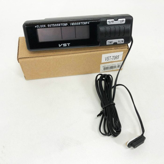 Годинник-термометр VST-7065 зовнішній і внутрішній датчик, Домашня метеостанція з гігрометром, Цифровий годинник