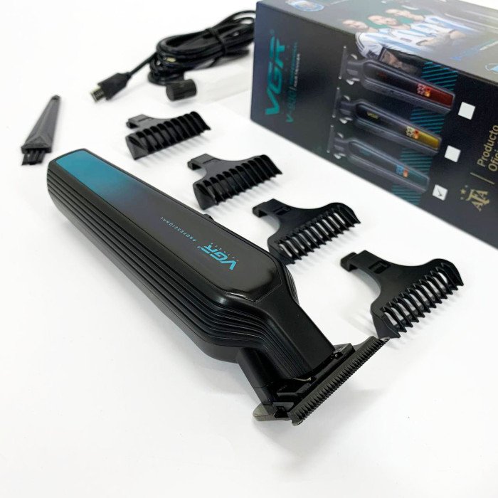 Професійний триммер для бороди та вусів з керамікою VGR V-930 насадки 1-7 мм. Колір: зелений