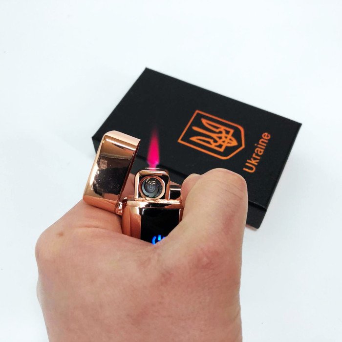 Електрична та газова запальничка Україна із USB-зарядкою HL-435, запальничка незвичайна. Колір: золотий