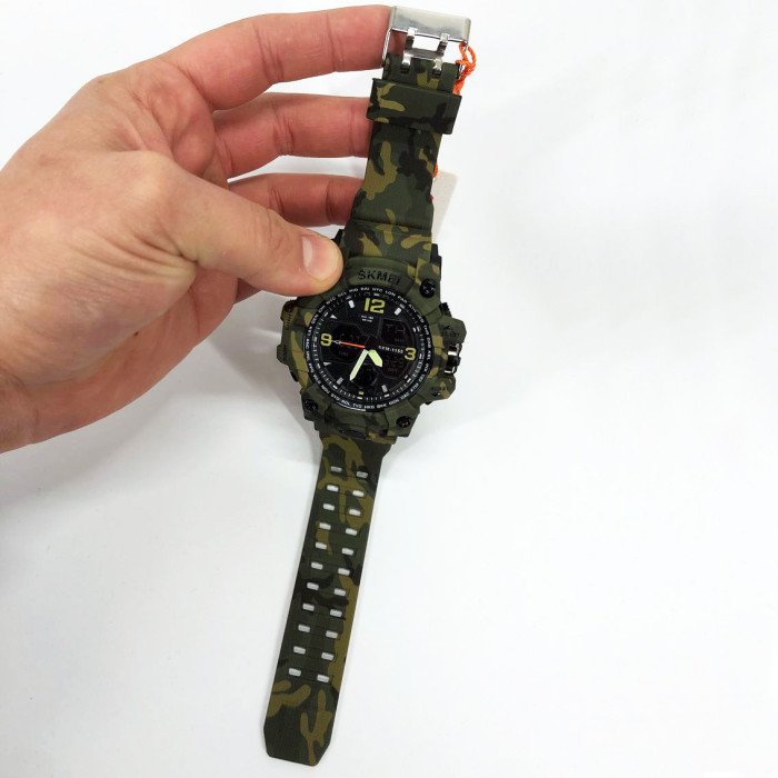 Годинник наручний чоловічий SKMEI 1155BCMGN GREEN CAMO, брендовий чоловічий годинник. Колір: зелений камуфляж