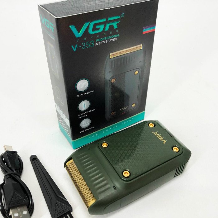 Електробритва портативна VGR V-353 професійна бритва шейвер для гоління триммер. Колір: зелений
