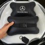 Набір Мерседес 2шт, натуральна шкіра, подушки на підголівник для авто з логотипом Mercedes-Benz