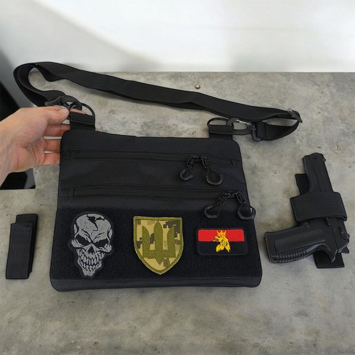 Тактичний рюкзак через плече, Нагрудна сумка чоловіча тактична тканинна, Нагрудна сумка кобура