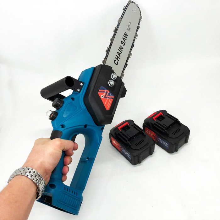 Ручна акумуляторна пилка для різання гілок DOMOTEC Chain Saw 12'' (30см), Ланцюгова Пила на акумуляторах