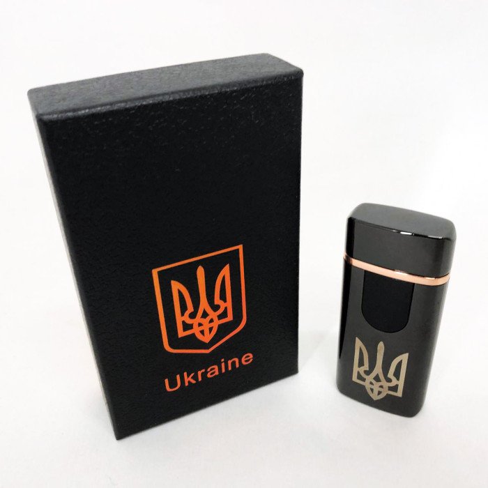 Електрична та газова запальничка Україна із USB-зарядкою HL-431, вітрозахисна запальничка. Колір: чорний