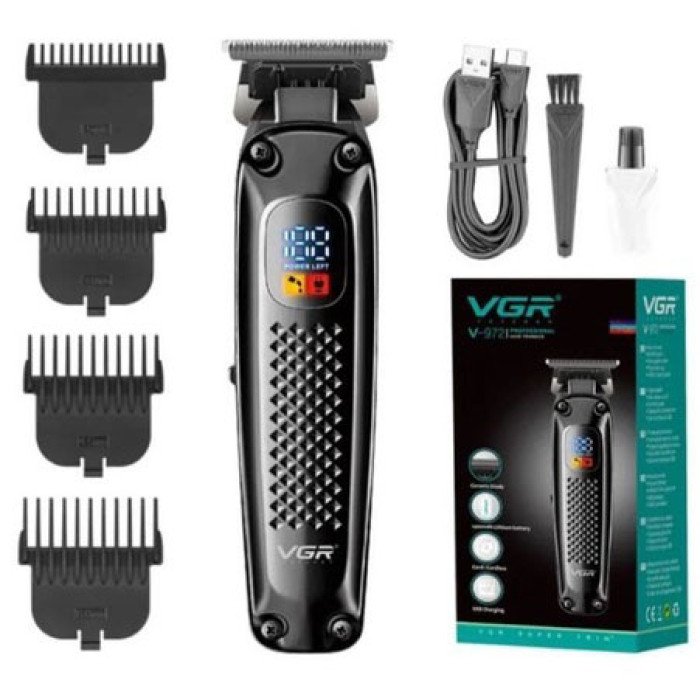 Машинка для стрижки волосся триммер VGR V-972 професійна з насадками акумуляторна USB