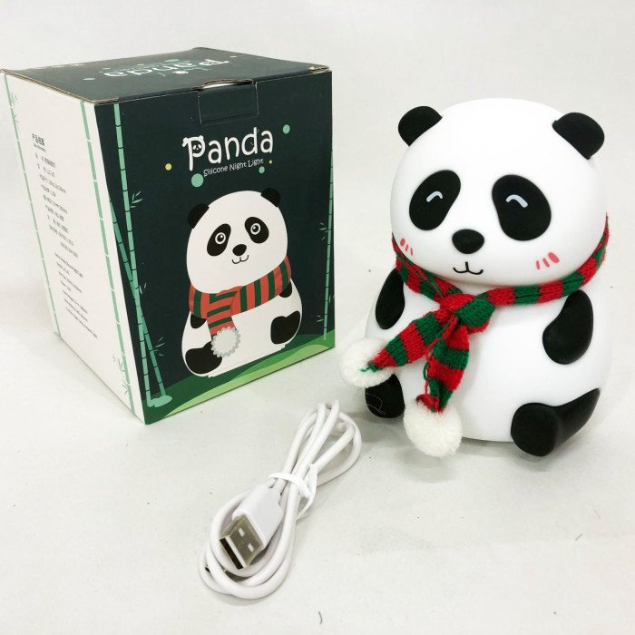 Дитячий силіконовий нічник світильник Панда 7 кольорів, Силіконовий нічник іграшка для дітей