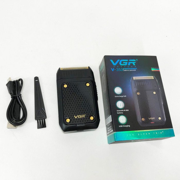 Електробритва чоловіча VGR V-353 професійна бритва шейвер для сухого гоління тример. Колір: чорний