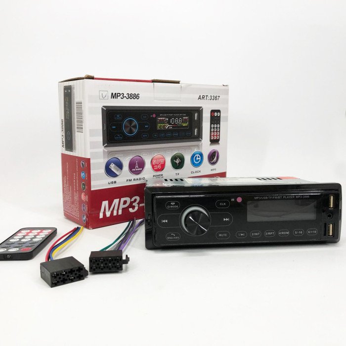 Автомагнітола з сенсорним дисплеєм MP3 3886 ISO 1DIN багатофункціональна, Мультимедіа для автомобіля