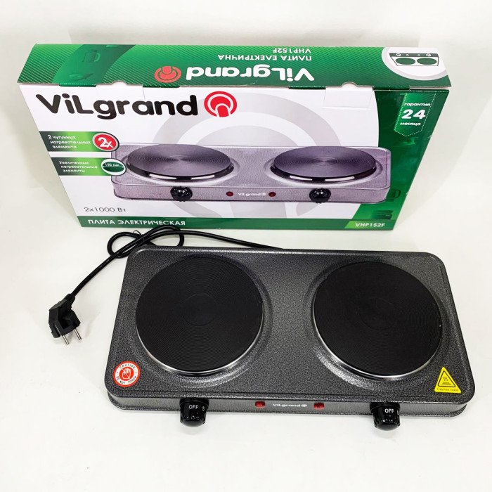 Настільна плита електрична ViLgrand VHP152F. Колір: сірий