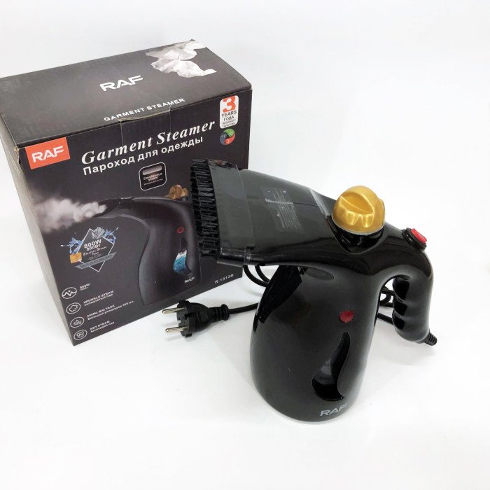 Ручний вертикальний відпарювач RAF R.1313B для одягу з мірною чашею для води на 1000 Вт