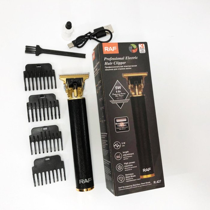 Тример акумуляторний для стрижки волосся RAF R.427 для бороди вусів машинка для стрижки 5 Вт