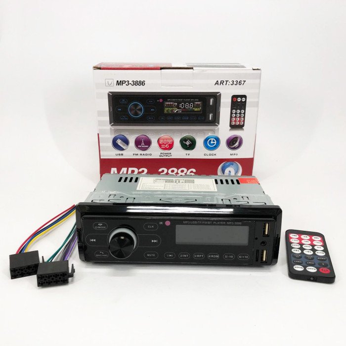 Автомагнітола з сенсорним дисплеєм MP3 3886 ISO 1DIN багатофункціональна, Мультимедіа для автомобіля