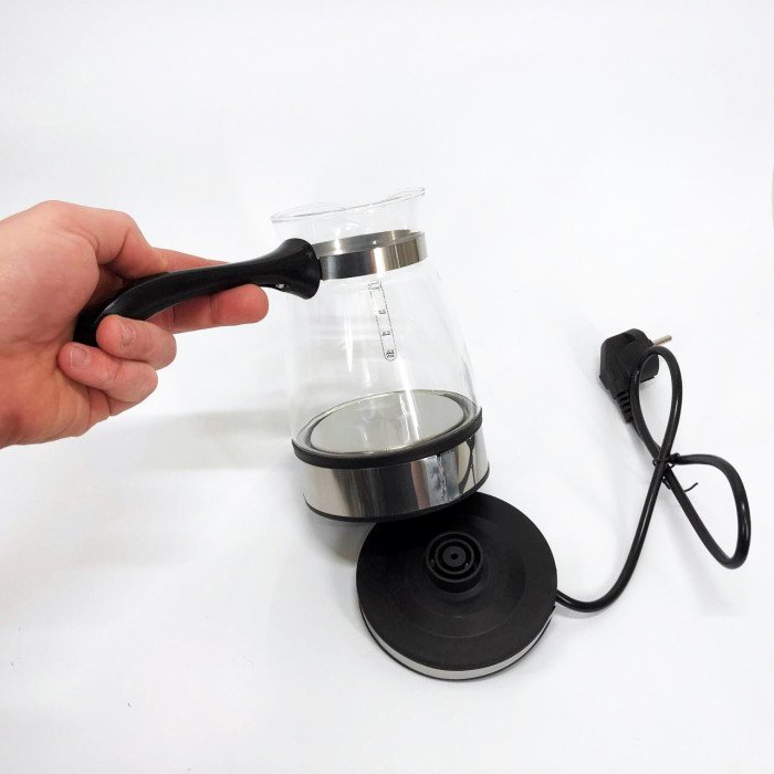 Електрична турка для кави RAF R.125 Кавоварка зі скляною чашею 500мл 600 Вт. Колір: чорний