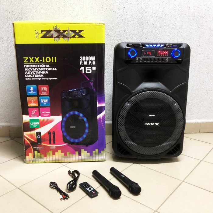 Професійна акумуляторна акустична система ZXX-1011 800 Вт 15