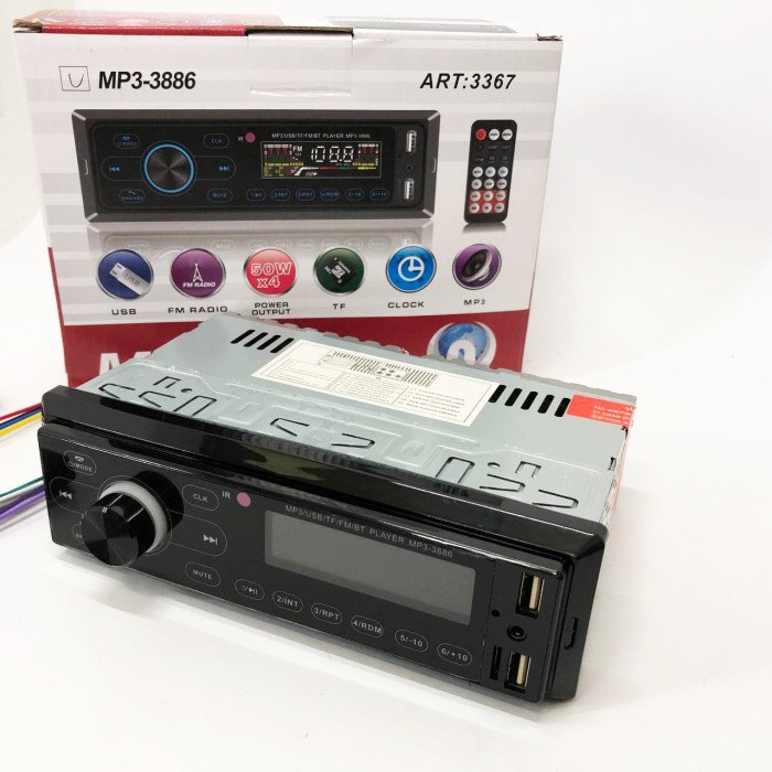 Автомагнітола з сенсорним дисплеєм MP3 3886 ISO 1DIN багатофункціональна, Мультимедіа для автомобіля