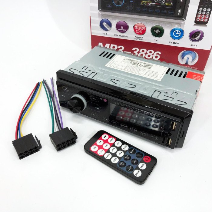 Автомагнітола з сенсорним дисплеєм MP3 3886 ISO 1DIN багатофункціональна, Мультимедіа для автомобіля