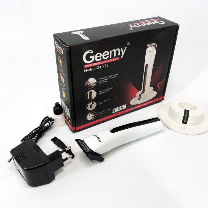 Бездротова машинка для стрижки волосся GEMEI GM-725, Професійна бритва-машинка для стрижки волосся