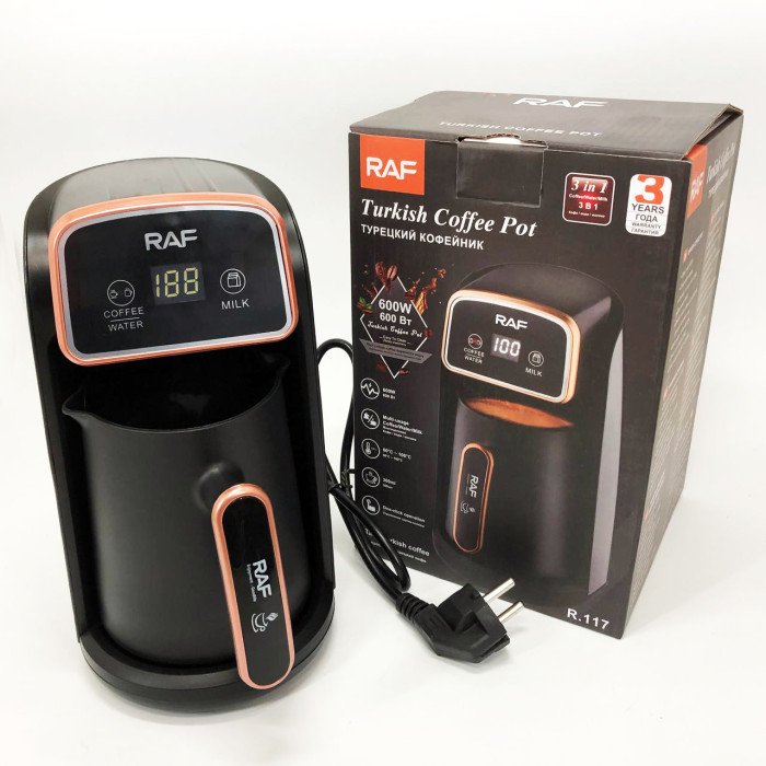Кавоварка електрична RAF R.117, 300 мл, 600 Вт, чашка кавова з підігрівом, турка