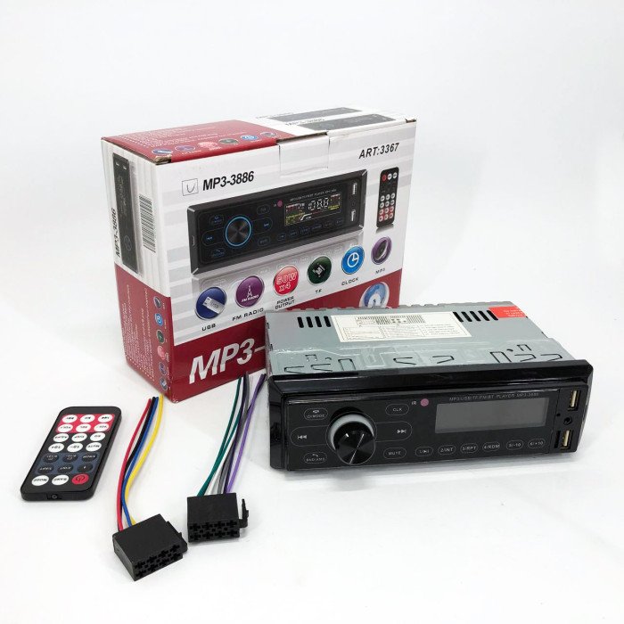 Автомагнітола з сенсорним дисплеєм MP3 3886 ISO 1DIN багатофункціональна, Мультимедіа для автомобіля