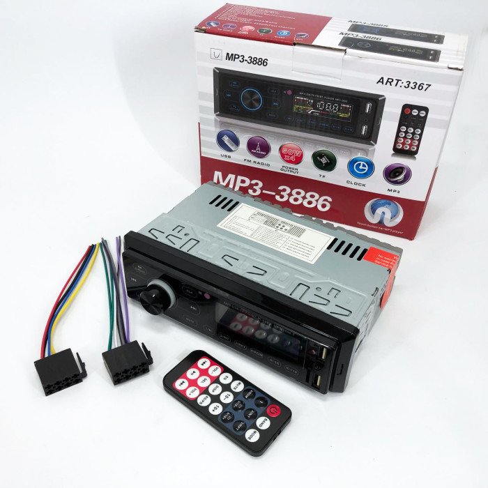 Автомагнітола з сенсорним дисплеєм MP3 3886 ISO 1DIN багатофункціональна, Мультимедіа для автомобіля