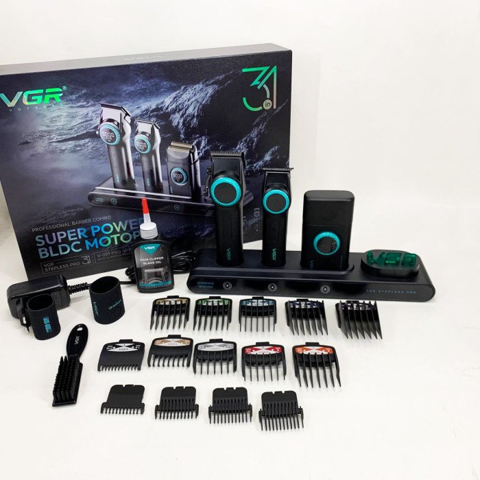 Професійний набір для барберів VGR Stepless Pro 3 in 1 BLACK