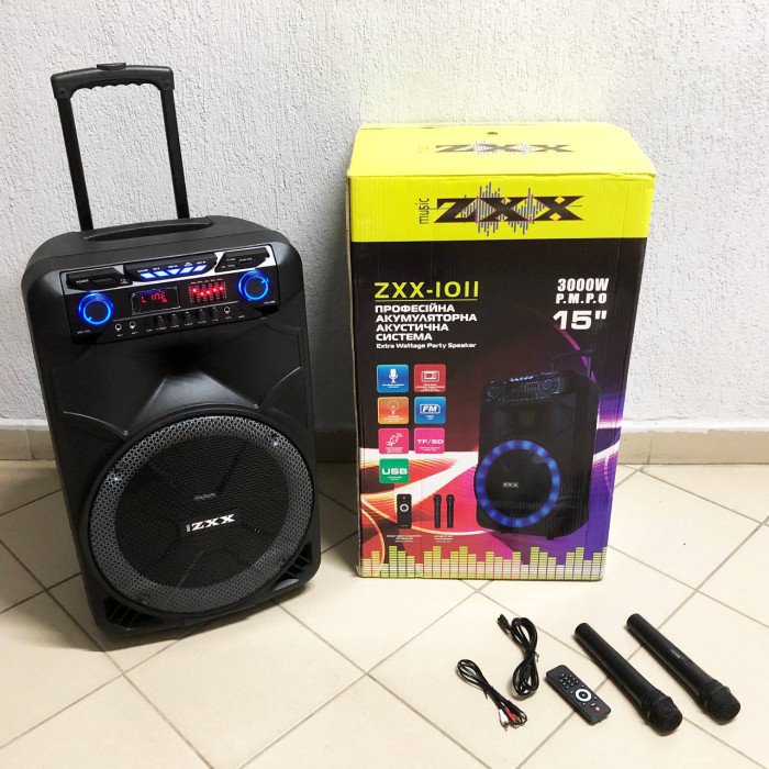 Професійна акумуляторна акустична система ZXX-1011 800 Вт 15