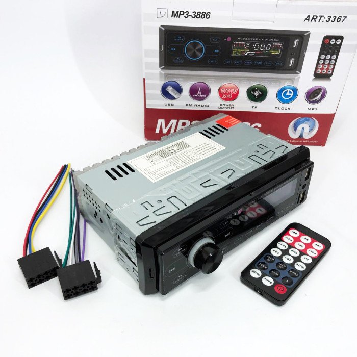 Автомагнітола з сенсорним дисплеєм MP3 3886 ISO 1DIN багатофункціональна, Мультимедіа для автомобіля