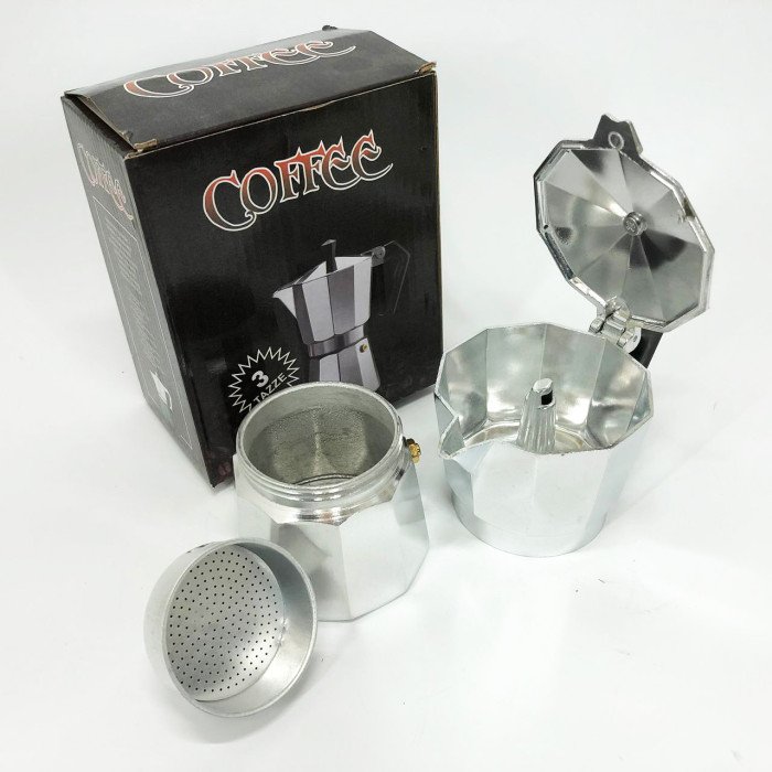 Гейзерна кавоварка UNIQUE UN-1911 алюмінієвий корпус 3 порції для меленої кави