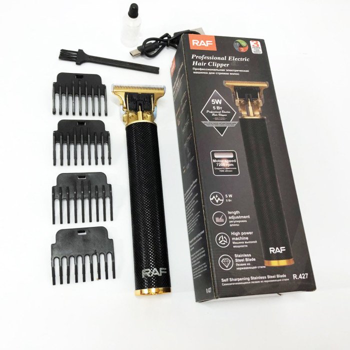 Тример акумуляторний для стрижки волосся RAF R.427 для бороди вусів машинка для стрижки 5 Вт