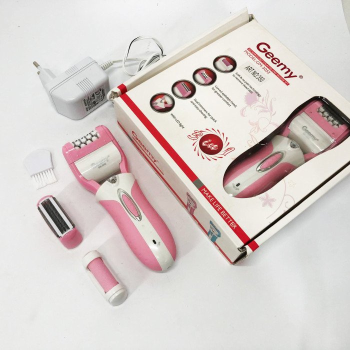 Епілятор депілятор жіночий електричний бездротовий + триммер + пемза 3 в 1 Gemei GM-3052