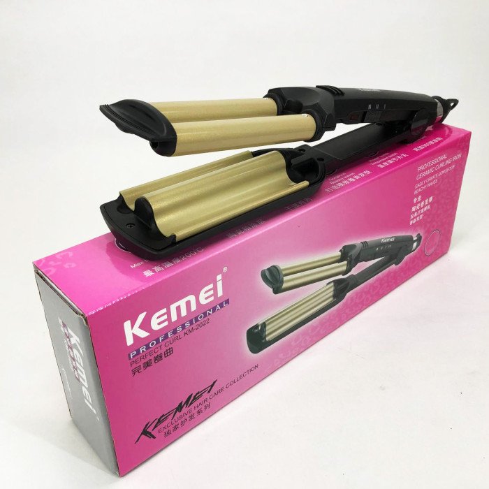 Потрійна плойка для укладання волосся Kemei KM-2022