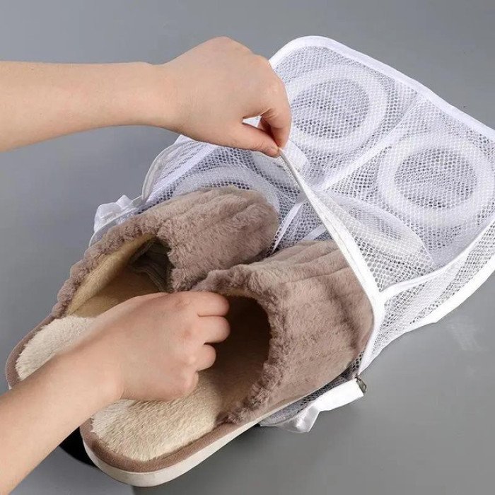 Мішок для прання взуття із захисними вставками на два відділення 28 х 24.5 х 8 см