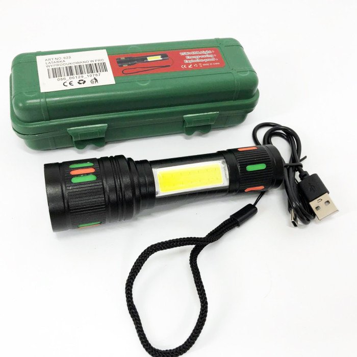 Ліхтарик 623-TG+COB, Переносний ручний потужний ліхтар, Портативний світлодіодний ліхтар із зарядкою