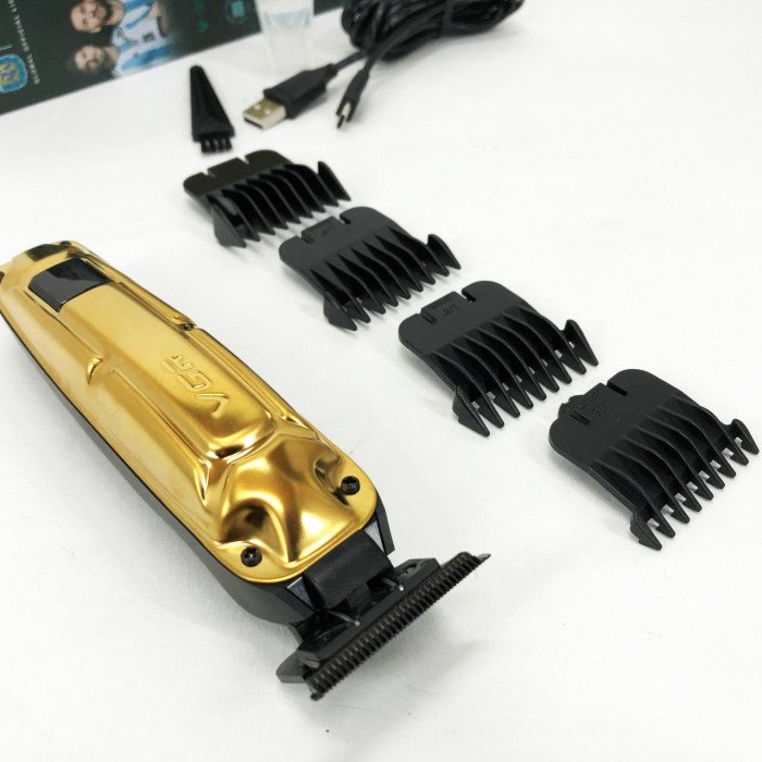 Акумуляторна машинка VGR V-904 для стрижки волосся VGR, машинка з дисплеєм та змінними насадками