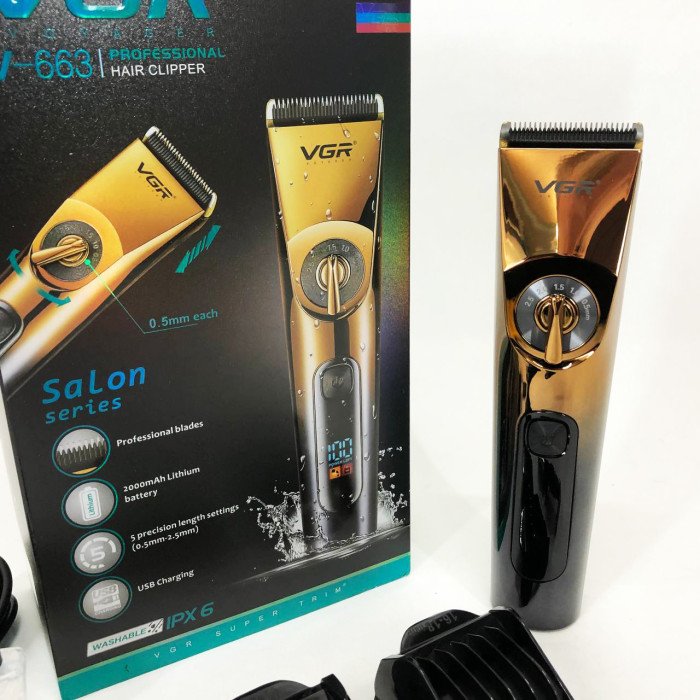 Професійна бездротова машинка для стрижки VGR V-663 тример для волосся, бороди та вусів