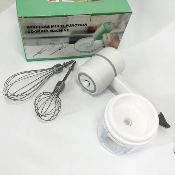 Ручний бездротовий міксер-подрібнювач 2 в 1. Колір: білий