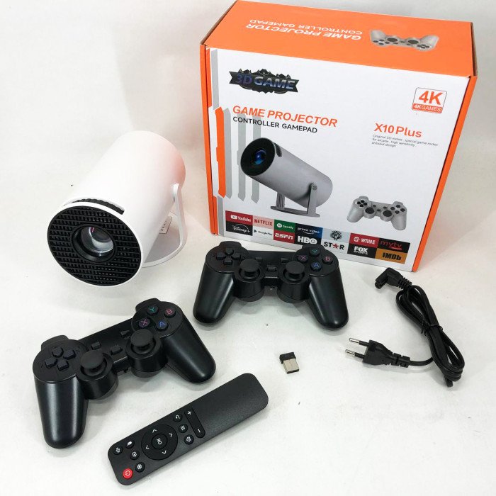 Смарт-проектор - ігрова приставка з джойстиками X10 Plus