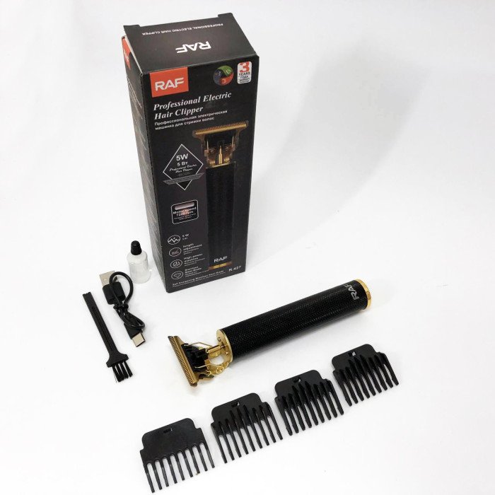 Тример акумуляторний для стрижки волосся RAF R.427 для бороди вусів машинка для стрижки 5 Вт