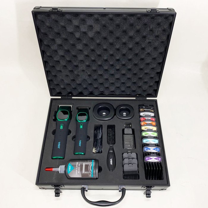 Комплект VGR 2 в 1 V-885 S2 GREEN, акумуляторна машинка для стрижки та триммер