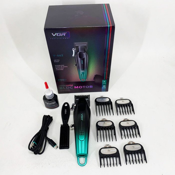 Акумуляторна машинка для стрижки VGR V-662 Колір: зелений