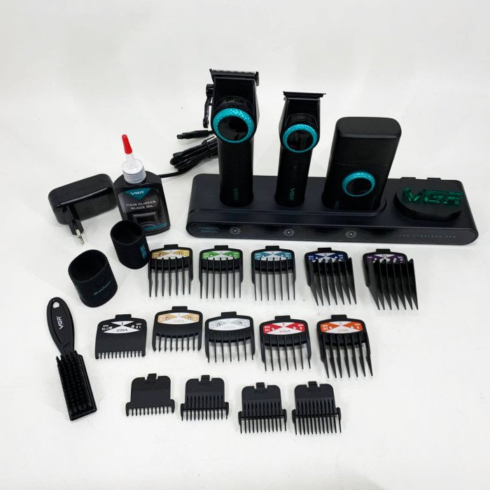 Професійний набір для барберів VGR Stepless Pro 3 in 1 BLACK